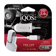 iQOS/スマートフォン用 DC充電器 microUSBケーブル一体型(最大出力2.4A) 1.0m ホワイト LP-DCMB01WH