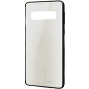 Galaxy S10用 ハイブリッドケース ガラス 背面カラー ホワイト PM-GS10HVCG3WH