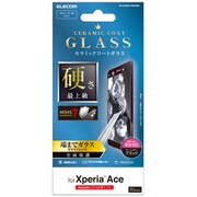 PD-XACEFLGGCRBK [Xperia Ace 用 フルカバーガラスフィルム セラミックコート/ブラック]