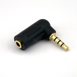 φ3.5mm 4極ステレオプラグL型変換アダプタ 金メッキ 435-L