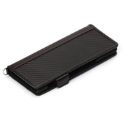 PG-XP1FP04BK [Xperia 1用 フリップカバー PUレザー カーボン調 ブラック]