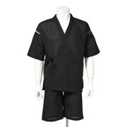 GR706741 [紳士しじら甚平  Mサイズ  無地 黒]