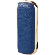 IQOS 3 サイドメッキソフトレザーカバー ブルー×ゴールド ET-IQ3UCMBU