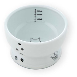 ハッピーダイニング 脚付ウォーターボウル 猫柄 シリコン付き [猫用餌やり・水やり用品]