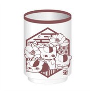 夏目友人帳 切り絵シリーズ 湯のみ トリプルニャンコ先生A 椿 [キャラクターグッズ]