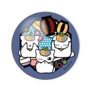 夏目友人帳 切り絵シリーズ ガラスマグネット トリプルニャンコ先生A 提灯 [キャラクターグッズ]