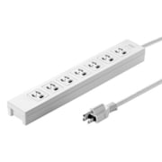 電源タップ 雷ガード マグネット 7個口 5m 3ピン 抜け止め RoHS対応 コンセントキャップ2個 ネームタグ7枚 ホワイト 簡易ビニールパッケージ TAP-F37-5R
