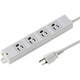 電源タップ マグネット 4個口 10m 3ピン 抜け止め 通電確認ランプ 絶縁キャップ付き アース端子 ユリア樹脂 固定穴 グレー 簡易ビニールパッケージ TAP-K4-10