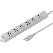 電源タップ マグネット 6個口 10m 3ピン 抜け止め 通電確認ランプ 絶縁キャップ付き アース端子 ユリア樹脂 固定穴 グレー 簡易ビニールパッケージ TAP-K6-10