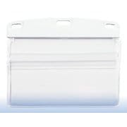 名札用ケース ソフトヨコ名刺 チャック式 10枚 白 NX-124-WH