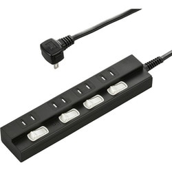 雷に強い節電タップ 4個口 2m 黒 HS-TPK42PBT-K