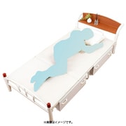 木製棚・引出し付きパイプベッド シングル ホワイト 0269140