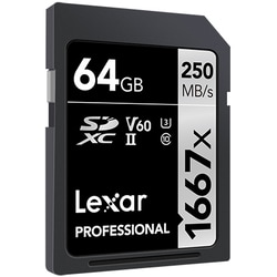 レキサー LSD64GCBJP1667 SDXCカード 64GB 1667x UHS-II U3 V60... Lexar