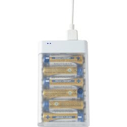 モバイルチャージャー 単三電池6本タイプ ホワイト QX-003WH