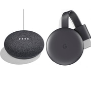 スマートスピーカー＋ストリーミングデバイス Google Home Mini チャコール（GA00216-JP）＋Chromecast バンドルパッケージ