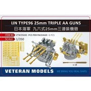 VTMW35045 日本海軍 九六式25mm 三連装機銃セット 2種照準器/防弾板付 [1/350スケール レジン製ディティールアップパーツ]