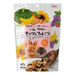 スドー ハム・ウサのナッツ＆フルーツ80g [ハムスター・ウサギ用おやつ]