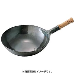 中華鍋 鉄打出木柄片手中華鍋 24cm
