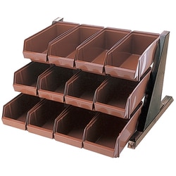 カトラリーケース オーガナイザー 3段4列 ブラウン