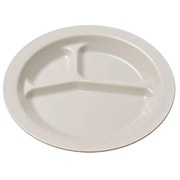 ランチプレート №1714GR(グレー) PP丸ランチ皿三ツ切