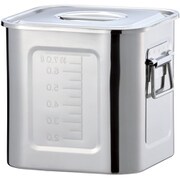 保存容器・キャニスター AG 18-8目盛付角キッチンポット 28.5cm(22.0L)