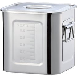 保存容器・キャニスター AG 18-8目盛付角キッチンポット 22.5cm(10.8L)