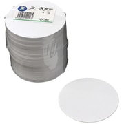 №106 白丸コースター絹目入りφ90(1mm) 100枚入 [コースター]