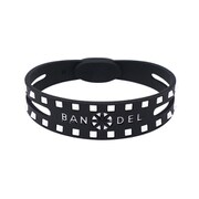 BAN-STD-B ブラック×ホワイト S [スタッズブレスレット ブラック×ホワイト Sサイズ（16.0cm)]