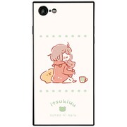 BJ-0023-IP78-ORNG [スクエア型 ガラスケース iPhone 8/7 くまと女の子]