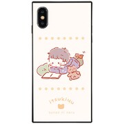 BJ-0023-IP0X-BLUE [スクエア型 ガラスケース iPhone XS/X くまと男の子]