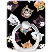 AJ-0301-RING-BLAK [スマートフォンリング gangster cat Black]