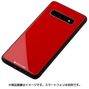 Hybrid Case Etanze for Galaxy S10+用ケース TPUフレーム:ブラック 背面ガラス:レッド DCS-GS10ETPRD