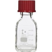 017230-1001A [SIBATA ねじ口角びん 100ml 赤キャップ付 10個入]
