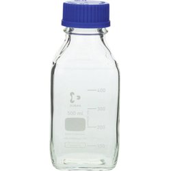 017230-500A [SIBATA ねじ口角びん 500ml 青キャップ付 10個入]