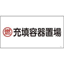 039207 [緑十字 高圧ガス標識 燃・充填容器置場 300×600mm エンビ]