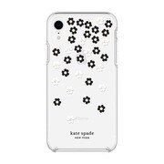 iPhoneXR ケース Protective Hardshell Case （1-PC Co-Mold） for iPhone XR - Scattered Flowers Black/White/Gold Gems/Clear KSIPH-108-SFLBW