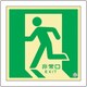 070011 [緑十字 中輝度蓄光避難誘導標識 非常口 左向 300×300mm 床用 消防認定品]
