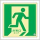 070012 [緑十字 中輝度蓄光避難誘導標識 非常口 右向 300×300mm 床用 消防認定品]