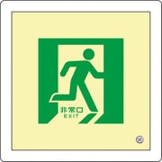 070015 [緑十字 中輝度蓄光避難誘導標識 非常口 300×300mm 床用 消防認定品]