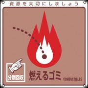 078100 [緑十字 廃棄物関係標識・分別用 燃えるゴミ 200×200mm PET]