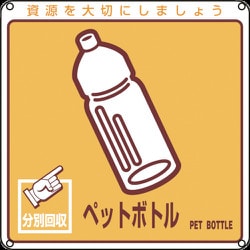 078110 [緑十字 廃棄物関係標識・分別用 ペットボトル 200×200mm PET]