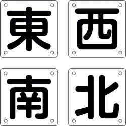 083021 [緑十字 クレーン関係標識 東・西・南・北 450×450mm 4枚組 スチール]