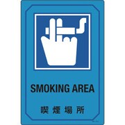 095213 [緑十字 イラスト標識 喫煙場所 450×300mm エンビ]