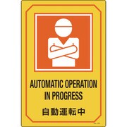 095220 [緑十字 イラスト標識 自動運転中 450×300mm エンビ]