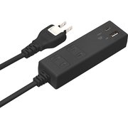USBポート搭載 AC電源タップブラック AC×2/USB-A×1/USB-C×1 PG-UACTAP07BK