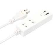 USBポート搭載 AC電源タップホワイト AC×2/USB-A×1/USB-C×1 PG-UACTAP08WH