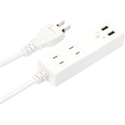 USBポート搭載 AC電源タップブラック AC×2/USB-A×2 PG-UACTAP10WH