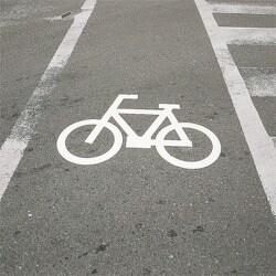 103003 [緑十字 路面用標識 自転車マーク 反射 700×1000mm エラストマー]