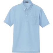 10599-017-L [アイトス ボタンダウン半袖ポロシャツ ライトサックス L]