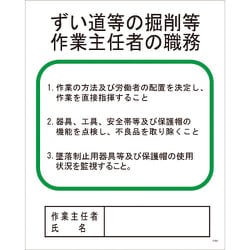 1145110130 [グリーンクロス Pー30 ずい道等の掘削等作業主任者の職務]